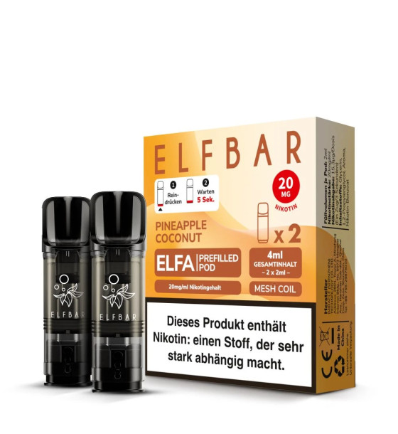 Elfbar Elfa Pod Pineapple Coconut 20mg/m l 2 Stück pro Pack